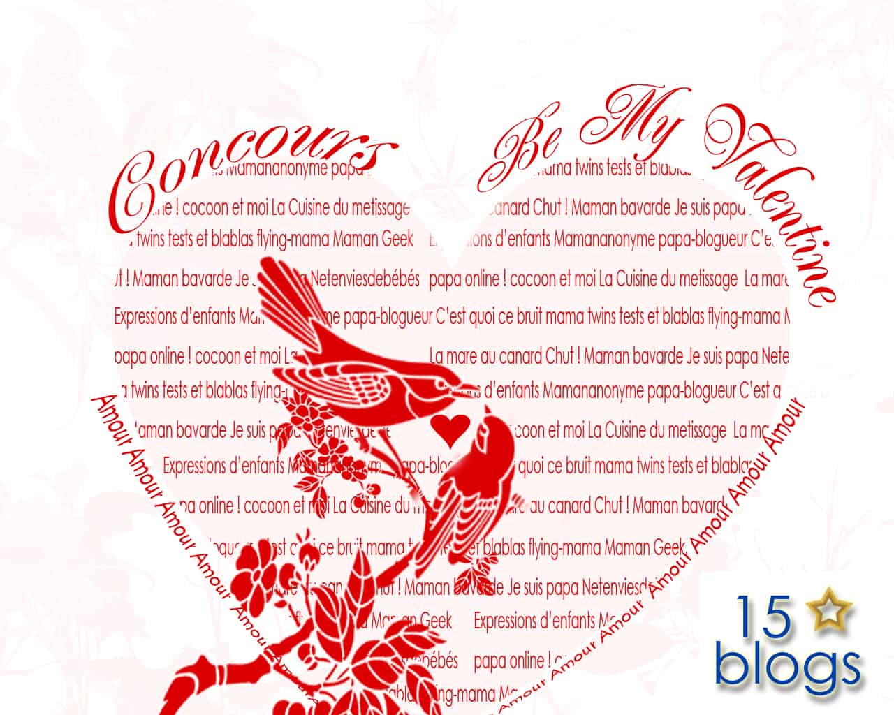 &laquo;&nbsp;15 Blogs&nbsp;&raquo; fête la Saint valentin [Gros concours!]